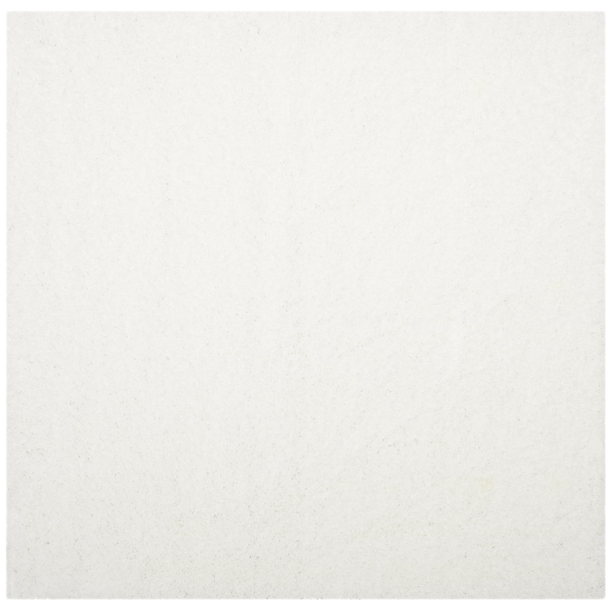 SAFAVIEH Laguna Neven Plush Solid Shag Area Rug, White, 6'7" x 6'7" Round