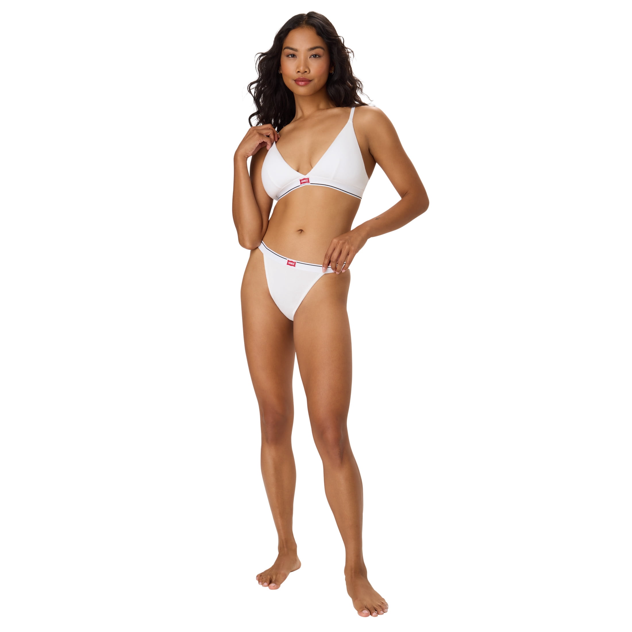 Hanes Triangle Bra, Originals Moisture-Wicking Bra, Lightly Padded