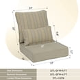 thumbnail image 4 of Aoodor 22" x 24" Patio Chair Cushions Set, Memory Foam Outdoor Deep Seat Cushions (1 Seat, 1 Back, 1 Lumbar Pillow) - Khaki Stripe, 4 of 8