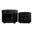 thumbnail image 5 of Chiara Ceramic Round Pots with Embossed Geometric Spike Pattern (Set of 2), 5 of 8