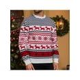 thumbnail image 2 of Couples' Casual Christmas Sweater Raglan Sleeve Crew Neck Knitted Pullover Comfy Warm Fall Tops White (Men) S, 2 of 5