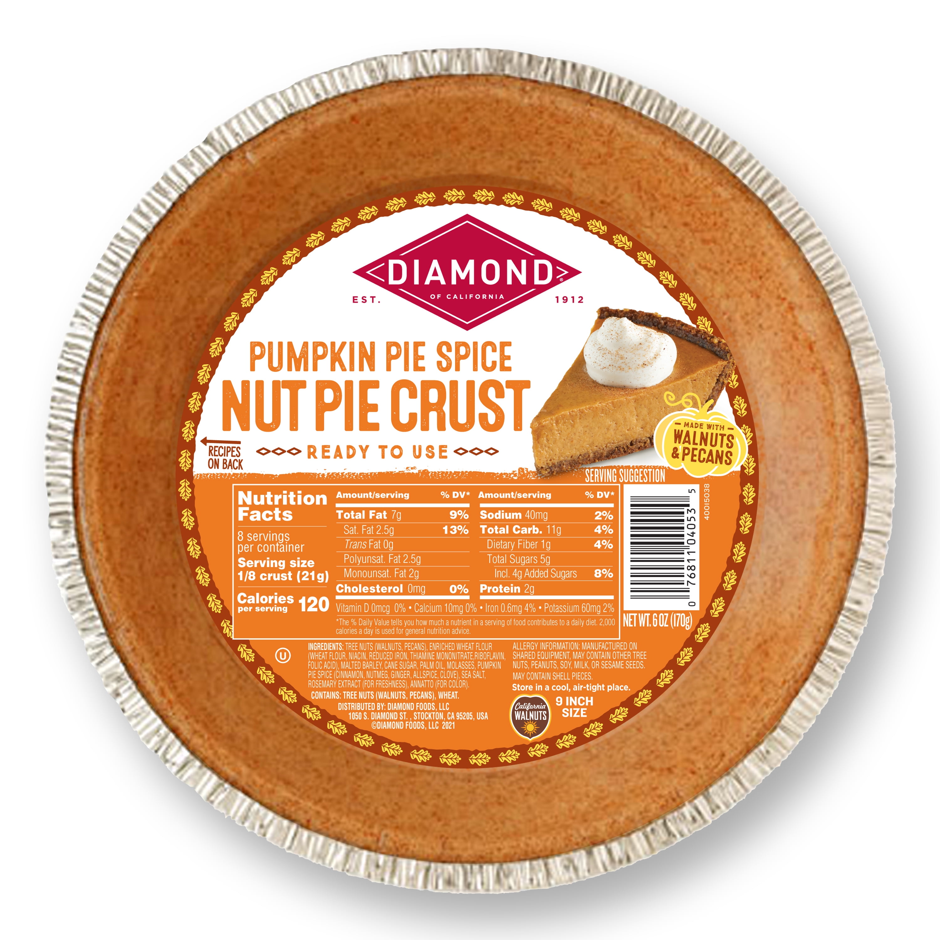 Diamond Foods Pumpkin Spice Pie Crust