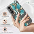 thumbnail image 6 of SaniMore for Samsung Galaxy S22 Case, Flexible TPU Magnetic Cover Support Wireless Charging Slim Flower Grass Pattern Shockproof Protective Shell for Ladies Women Girls, Green Flowers, 6 of 9