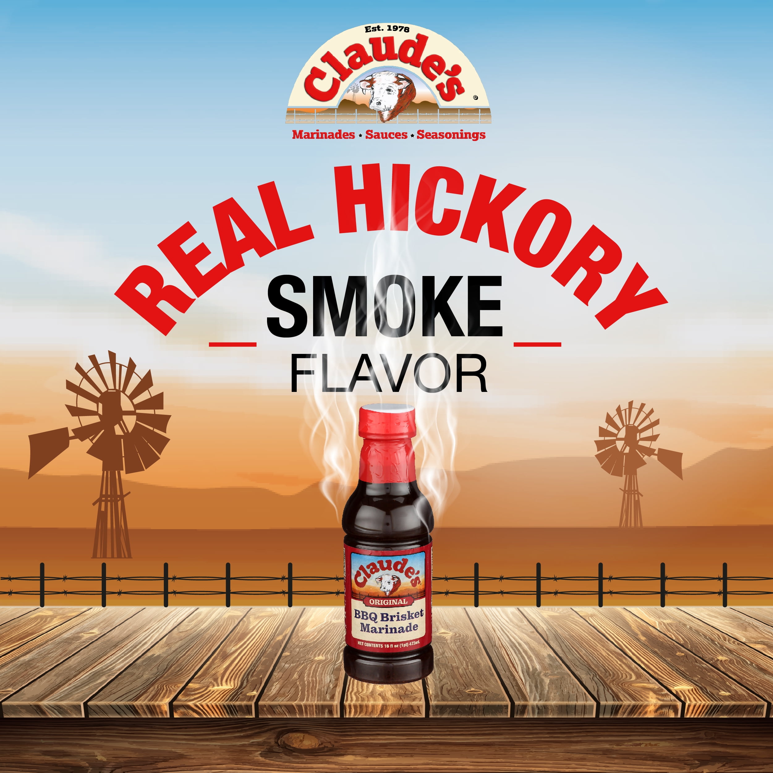 (3 pack) Claude's Barbeque Brisket Marinade Sauce, 64 fl oz Bottle