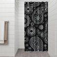 thumbnail image 3 of Small Stall Narrow Shower Curtain 36"W x 72"L – Tropical Bohemian Leaves, Mid-Century Abstract Boho Botanical Bathroom Decor, Vintage Floral Palm Leaf Pattern, Rustic Tribal Folk Style, 3 of 5
