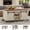 Brown and White, variant on White Farmhouse Lift Top Wood Square Coffee Table with Storage, LED Lights and Rolling Wheels