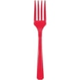 thumbnail image 2 of Amscan Premium Plastic disposable-forks, 9 x 4.5 x 1, Apple Red, 2 of 3