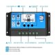 thumbnail image 3 of Cargador solar 30A - 100A PWM Regulador del controlador del panel solar 12V/24V con USB; Cargador solar 30A 10A 20A PWM Cargador solar fotovoltaico doble USB 12V 25V, 3 of 5