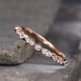 thumbnail image 2 of Morganite Rose Gold Eternity Band, Stackable Morganite Band, Wedding Band, Simulated Morganite with Rose Gold Vermeil Band, 14K Rose Gold, 2 of 5