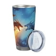 thumbnail image 2 of KLL Red And Blue Fire Dragon A Print 40oz Stainless Steel Insulated Car Cup with Spillproof Lid - Keep Your Drink Hot or Cold on the Go-Straw Two-piece Set, 2 of 8