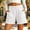 *White, variant on ClodeEU Women's Linen Blend Elastic Waist Shorts with Pockets and Button ,Solid Color Casual Summer Short Army Green,Women's Plus L
