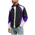 thumbnail image 3 of Umfun Full Zip Track Jackets for Men Casual Color Block Sportswear Stand Collar Lightweight Coat with Elastic Cuffs for Fall, 3 of 8