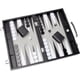 thumbnail image 1 of Backgammon Hanylish de Cuero Sintético con Estuche, Set Completo, Negro, 1 of 4