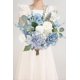 thumbnail image 2 of Piklado Caja Combinada De Flores Artificiales, Juego De Flores Artificiales, Hojas Sueltas Y Tallos, Ramo De Centro De Boda, Novia, Boda, Baby Shower (Gris Blanco Azul), 2 of 5