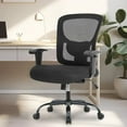 thumbnail image 3 of PayLessHere 500lb Capacity Mesh Office Chair, Ergonomic Swivel Desk Chair with Lumbar Support for Adults, Black, 3 of 7