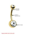 thumbnail image 4 of BodyJ4You Ensemble de 5 Bagues de Nombril 14G Ton Or Acier Double CZ Nombril Banane Fille Femme Bijoux, 4 of 6