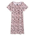 thumbnail image 6 of Women's Plus Size Nightgown Short Sleeve House Dress Sleepwear Long Nightdress Lace Square Neck Night Gown Oversized Loungewear Full Length Loose Sleep Dress Floral Print Sleepshirts,XL-5XL, 6 of 8
