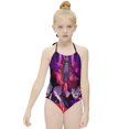 thumbnail image 3 of Dandadan Seasons Children's One-piece Swimwear Halterneck Swimsuit Summer Beach Girl's Bathing Suits Breathable Beachwear, 3 of 7