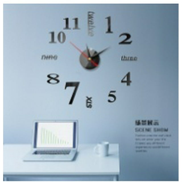 DIY 3D Decorative Clock Mirror Wall Stickers Creative Removable Art Decal Sticker Home Decor Living Room Quartz Needle
