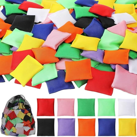 120Pcs Bean Bags for Tossing Small Mini Colorful Cornhole Bags Bulk for Tossing Game Nylon Bean Bags Sack Tossing Bags 2''