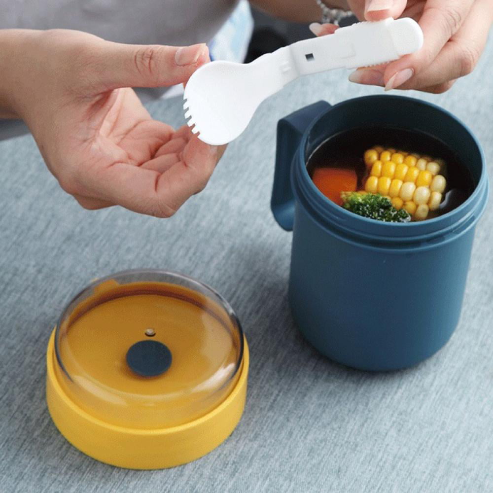 Microwavable Soup Mug with Lid and Scoop Soup to- Go Container Cereal Cup  with Cover for Soups, Noodles, Hot Cereal and More - Yahoo Shopping
