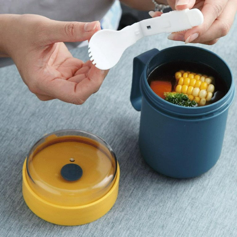 Microwave Soup Mug With Lid - Portable Soup Bowl Soup Container Ramen  Cooker, Breakfast Jar Hot Cereal Cups Oatmeal Container With Cover Food  Flask