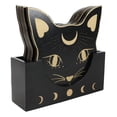 thumbnail image 6 of Wiccan Mystic Mog Black Cat Face With Crescent Moon Triple Goddess Coaster Set, 6 of 10