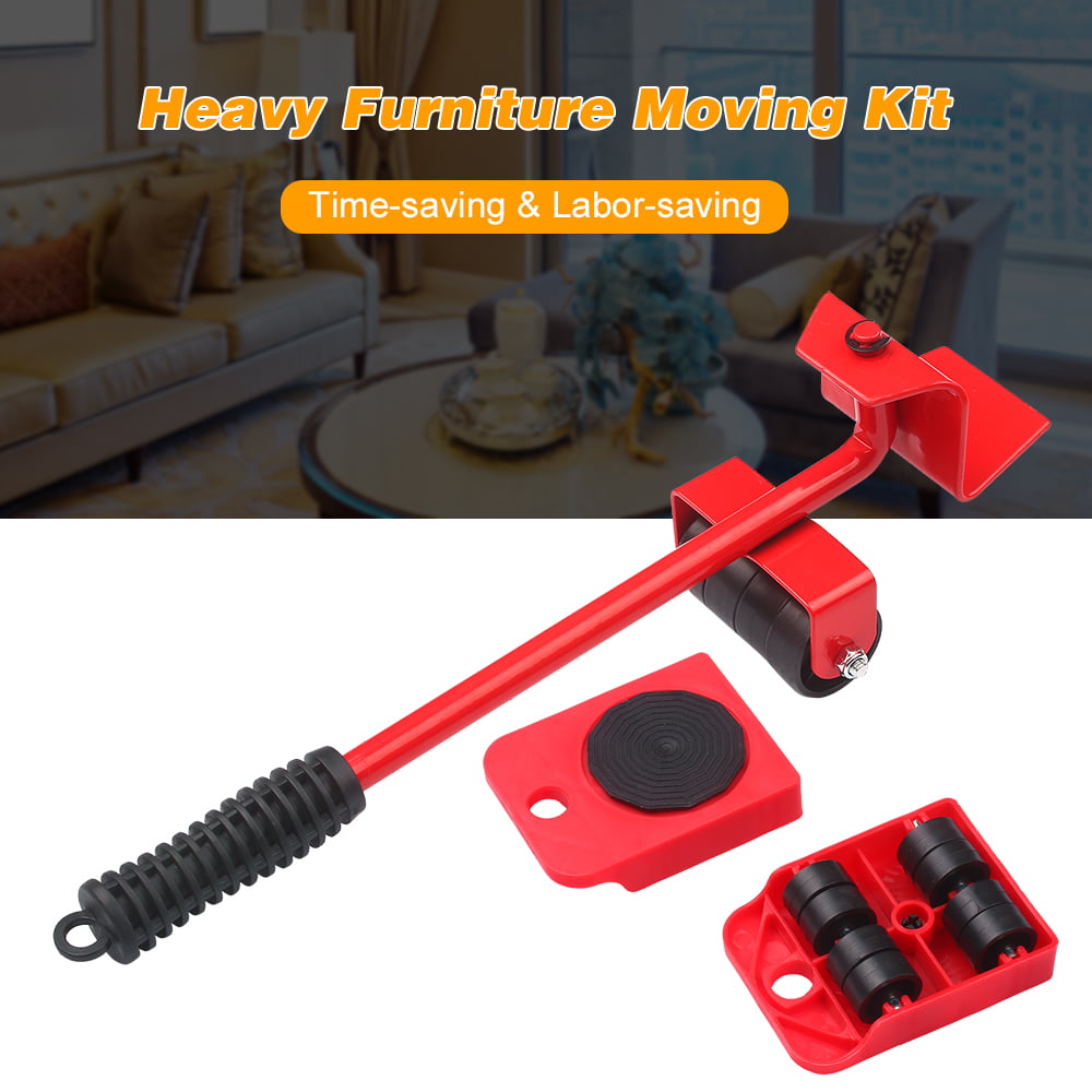 Heavy Furniture Moving System Lifter Kit with 4Pcs Slider Pad Roller Move Tool