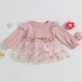 thumbnail image 2 of Nouveau-né Bébé Fille Rompers Robe Col Rond Manches Longues Imprimé Floral Bodysuits, 2 of 8
