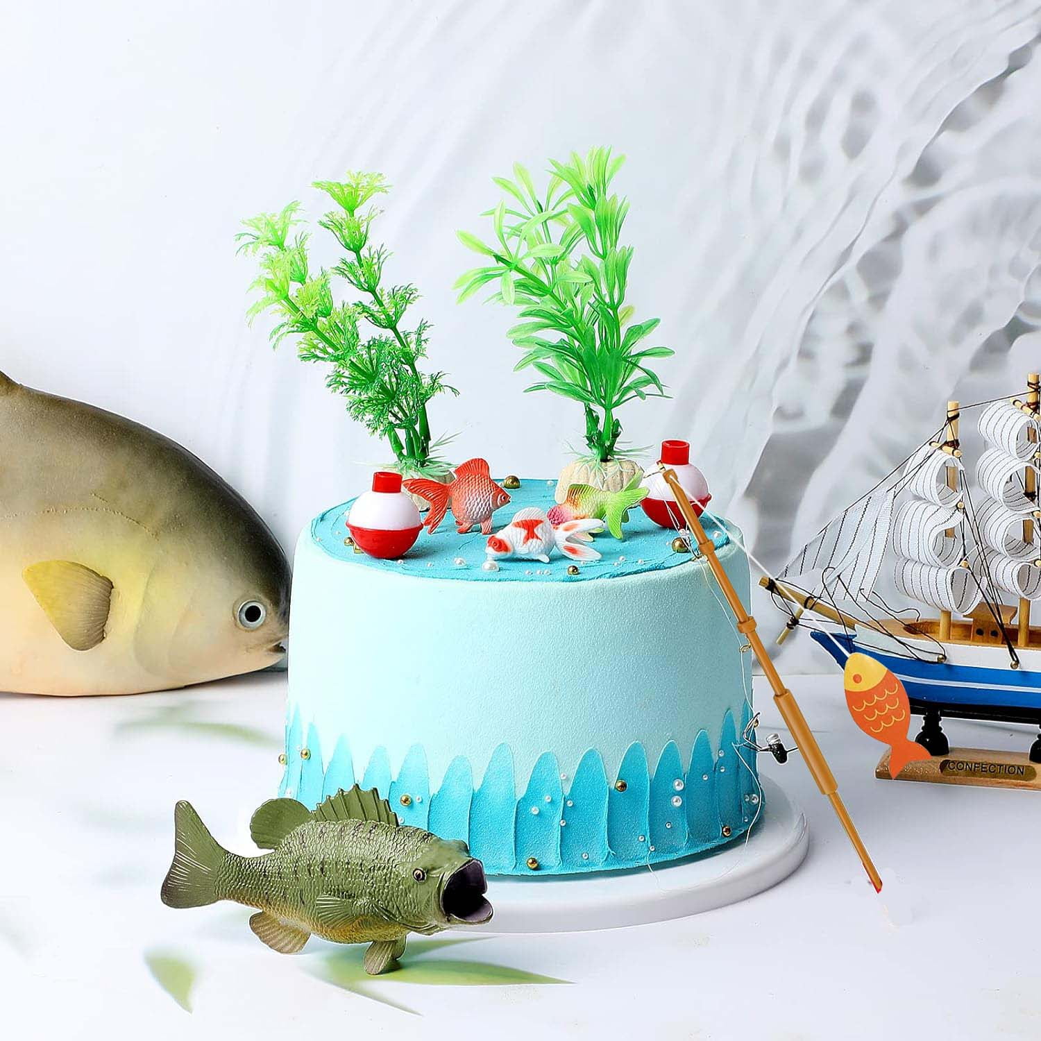 XIRINXIPA Fishing Birthday Cake Topper For Men Boys Glitter India | Ubuy