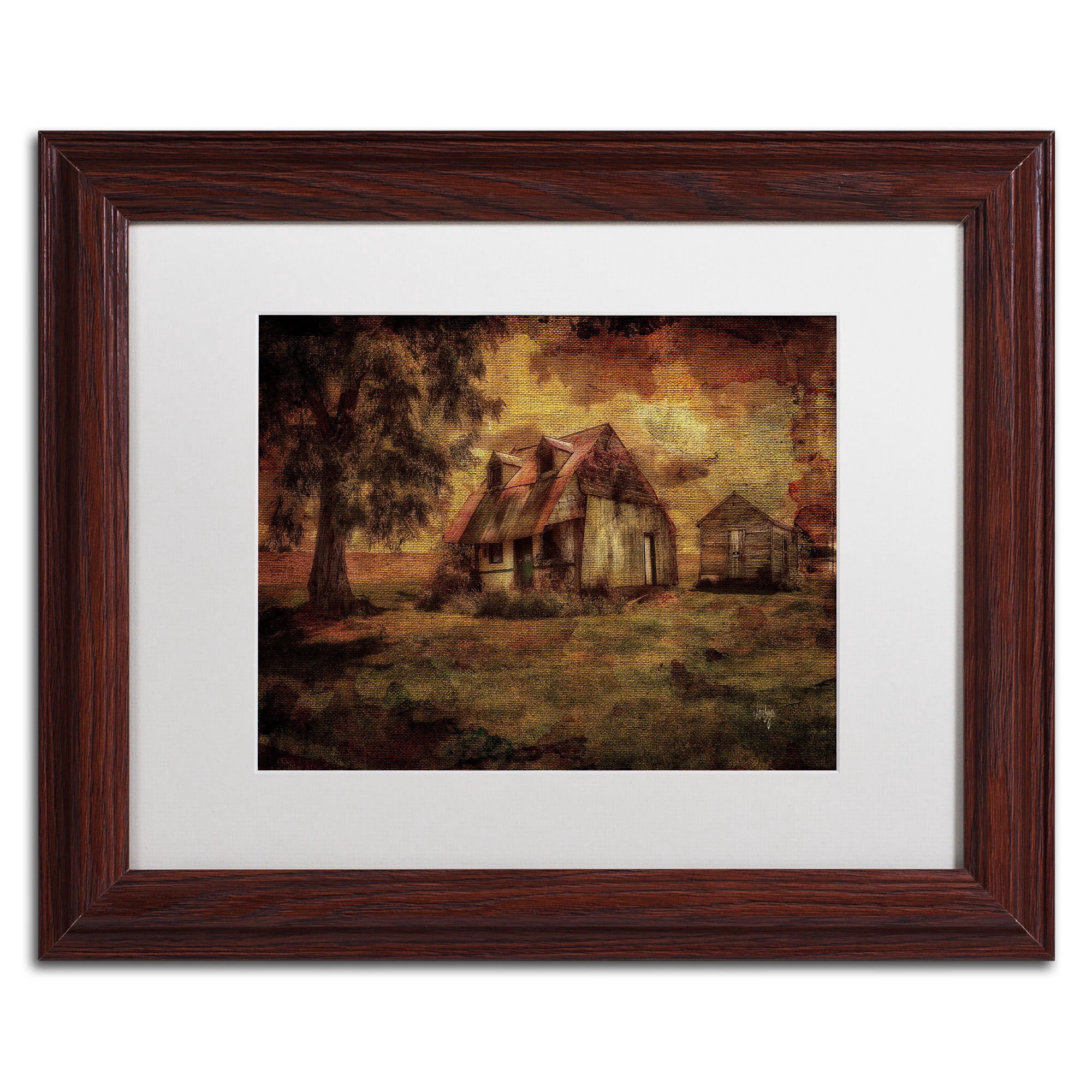 Trademark Fine Art "Just Biding Time" Canvas Art by Lois Bryan, White Mat, Wood Frame
