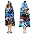thumbnail image 3 of Demon Slayer Wearable Blanket Cloak Arctic Velvet Hooded Blanket Soft Fuzzy Hoodie Blanket Cape for Adults Kids 50"x60", 3 of 8
