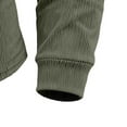 thumbnail image 3 of DODADAWANJ Mens Corduroy Shirts Casual Zip Up Long Sleeve Shirt with Zipper Pockets Solid Color Stand Collar Clothing Army Green L, 3 of 4