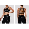 thumbnail image 7 of PISONIC 2 Piece Workout Sets for Women Color Block Strappy Sports Bra High Waist Leggings Gym Yoga Pilates Outfits, 7 of 7