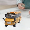 thumbnail image 3 of Simulación de autobús escolar, modelo de aleación, juguetes para jugar a , 5 juguetes abiertos con luz para decoración, colección para, 3 of 6