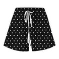 thumbnail image 7 of ALLLIST Mid Ladies Shorts Wide-Leg Short Black Polka Dot Elastic Trousers with Pockets Skorts for Woman 98%Cotton,2%Spandex Trousers S, 7 of 7