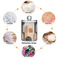 thumbnail image 6 of Yayeee 4 Pack Qtip Holder Bathroom Cotton Swab Canister with Lid Clear Dispenser Set, Abstract Shapes, 6 of 6