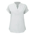 thumbnail image 3 of Womens T Shirts Summer Tops 2025 Solid Color V-Neck Short Sleeve Loose Fit Lightweight Tees Tshirts Shirts for Women, 3 of 6