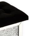 thumbnail image 3 of Mirrored Ottoman with Tufted Seat and Faux Diamonds, Silver - Saltoro Sherpi, 3 of 5