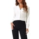 thumbnail image 1 of CAMISA DE VELVET PARA MUJER INSPIRADA CHIC, CON BOTONES, CUELLO EN V, MANGAS LARGAS, BLUSA RETRO, TAMAÑO XS, BLANCA, 1 of 5