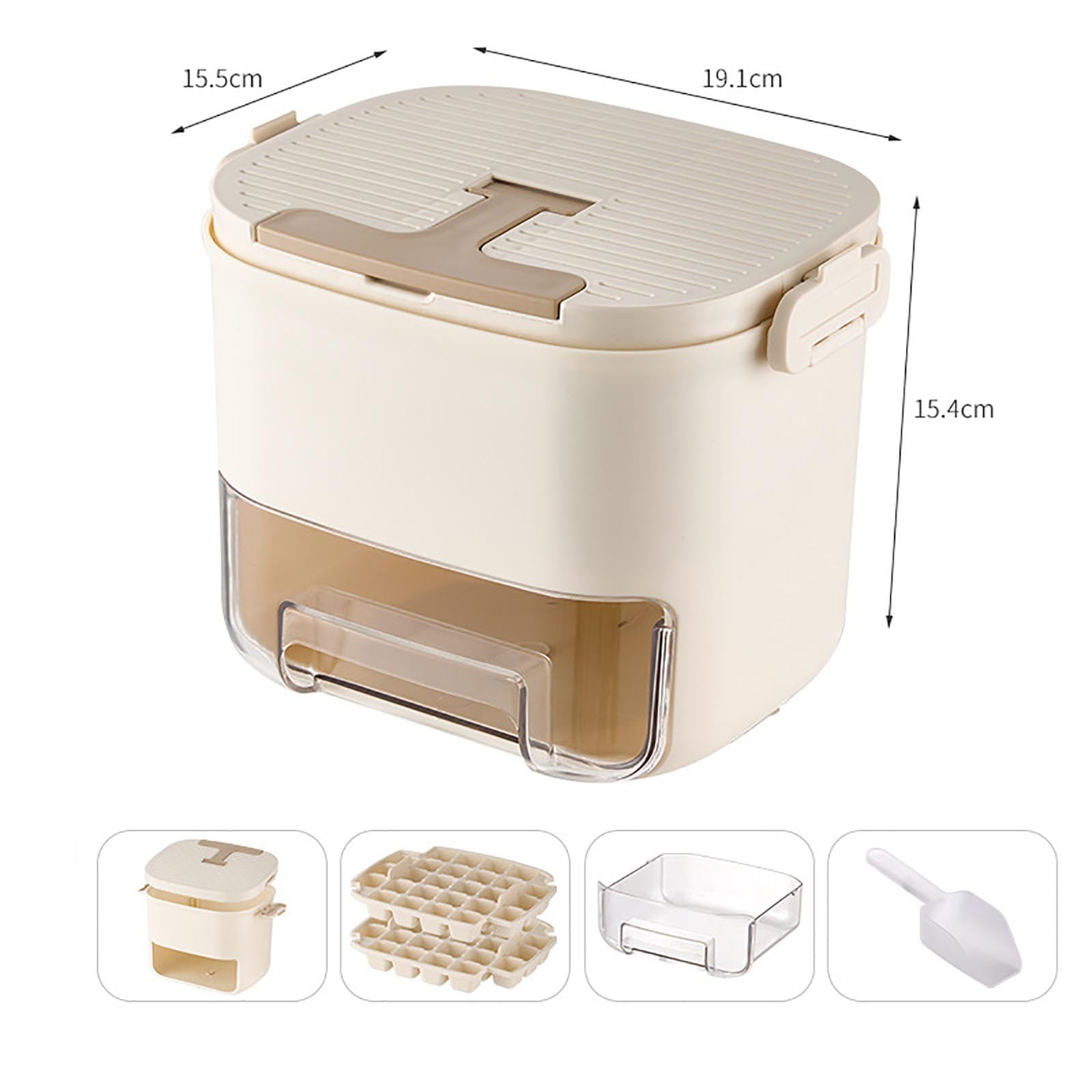 Pressing Ice Tray with Lid,52 Compartment Ice Cube Maker,Large Capacity Freezer Ice Box,Food Grade Plastic Ice Storage,Portable Handle Design,Odor Proof Ice Container,Household Beverage Cooler Tool