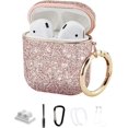 thumbnail image 1 of Bling Case YONGSHENG Para Airpods 1 y 2 Cubierta Dura de Cuero de Lujo Oro Rosa, 1 of 5