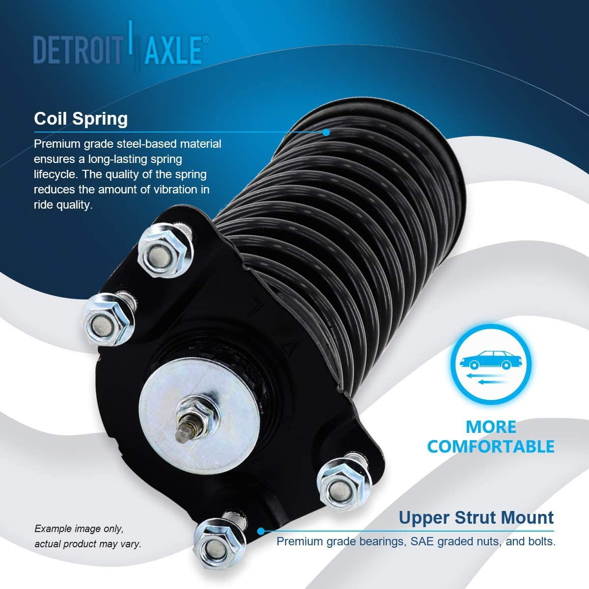 Detroit Axle - Front 12pc Suspension Kit for 2005 2006 2007 Jeep Liberty, 2 Struts 2 Rear Shock Absorbers 2 Upper Control Arms 2 Lower Ball Joints 2 Sway Bar Links 2 Outer Tie Rods Replacement