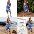 thumbnail image 5 of Whosucclay Blue Sea Waves Print Matchable Couple Hawaiian Men Button Down Aloha Shirt Womens Summer Dresses Sleeveless Tank Dress Casual Loose Fit Holiday Matching Outfit for Men Women, 3XL, 5 of 7