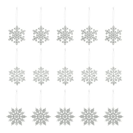 

24pcs Christmas Themed Snowflake Decors Festival DIY Pendants Xmas Snowflake Decors