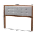 thumbnail image 6 of Bowery Hill Mid-Century Wood Tufted Queen Headboard in Light Gray/Walnut Brown, 6 of 7