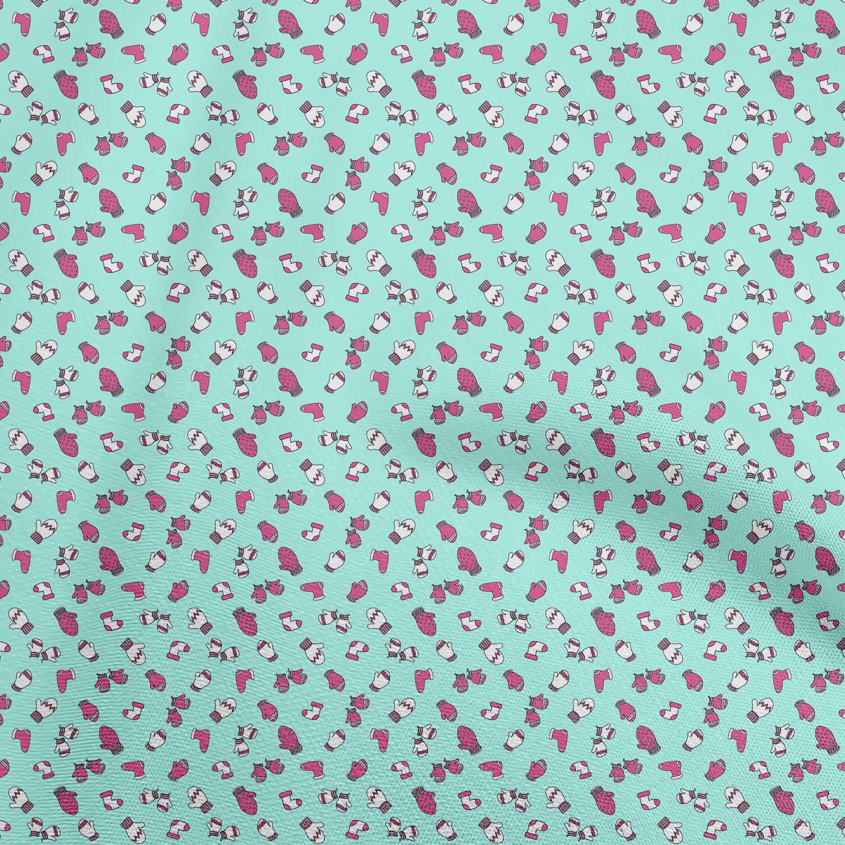 oneOone Cotton Poplin Twill Aqua Blue Fabric Christmas Dress Material Fabric Print Fabric By The Yard 56 Inch Wide