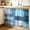 Sky Blue, variant on Black Small Sink Skirt 10"Wx11"L, Dustproof Under Sink Curtain with Self Adhesive Tape, Pure Black Cabinet Curtain Cover for Bathroom Vanity, Kitchen Storage Shelf, RV