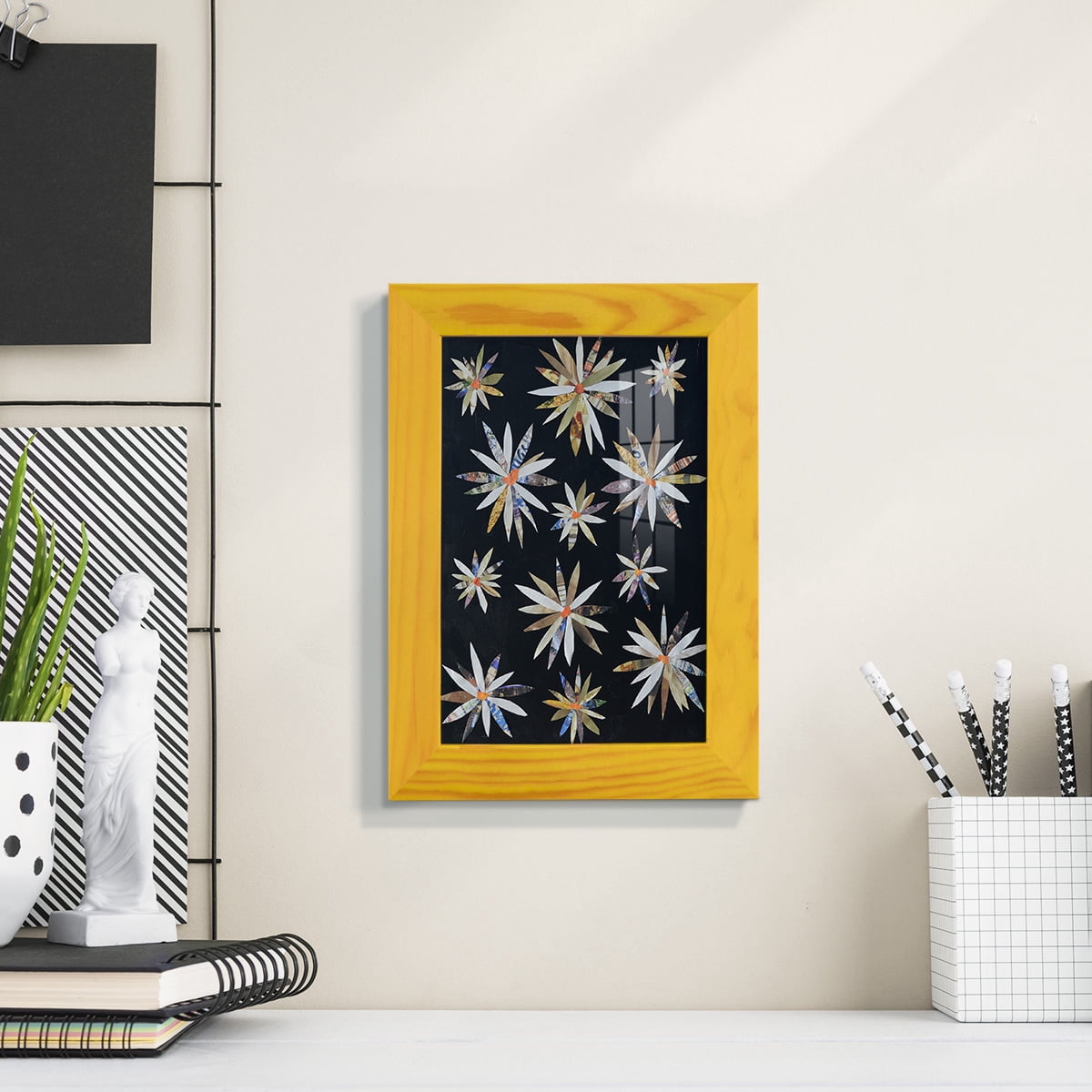 Starburst Too I - Framed Print w/glass - Sunflower Yellow