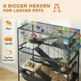 thumbnail image 4 of PawHut Grande Cage pour Hamster, Cage Roulante à 5 Niveaux pour Gerbille avec Tablette de Rangement, 4 of 10